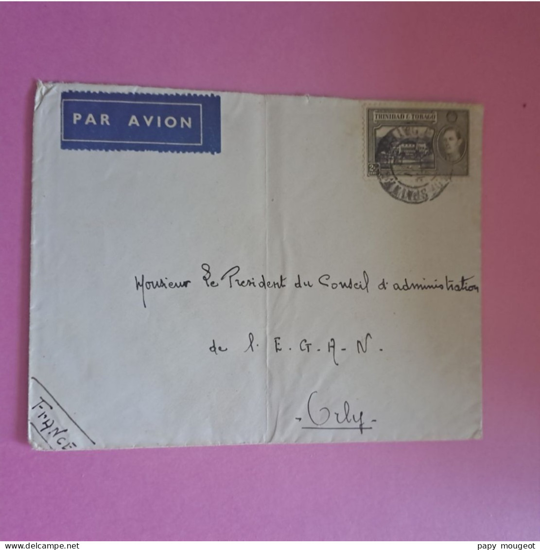 Lettre Par Avion Pour Orly (Seine, France) - Trinidad & Tobago (...-1961)
