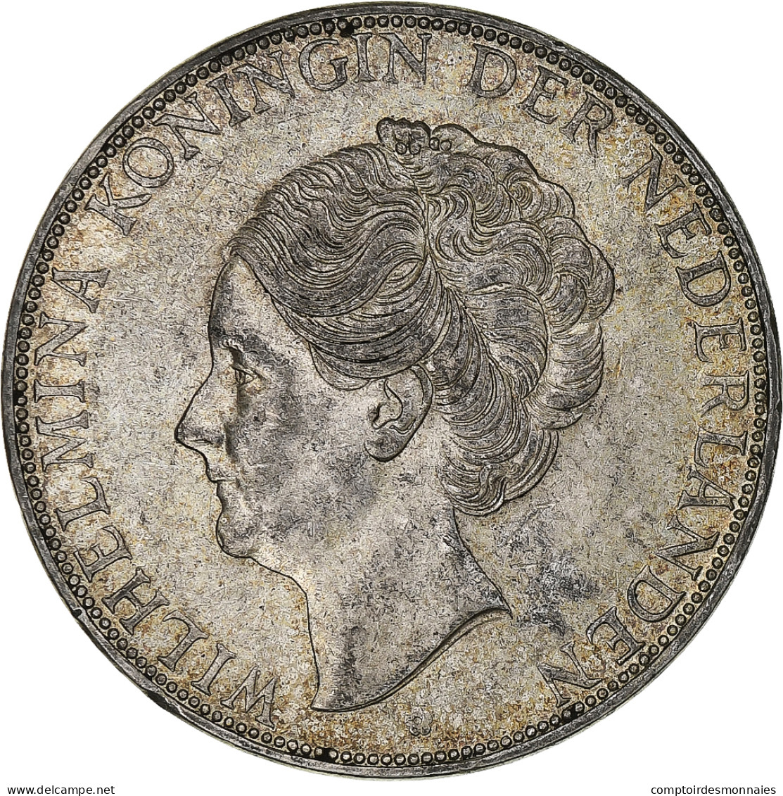 Pays-Bas, Wilhelmina I, 2-1/2 Gulden, 1933, Argent, TTB+, KM:165 - 2 1/2 Florín Holandés (Gulden)