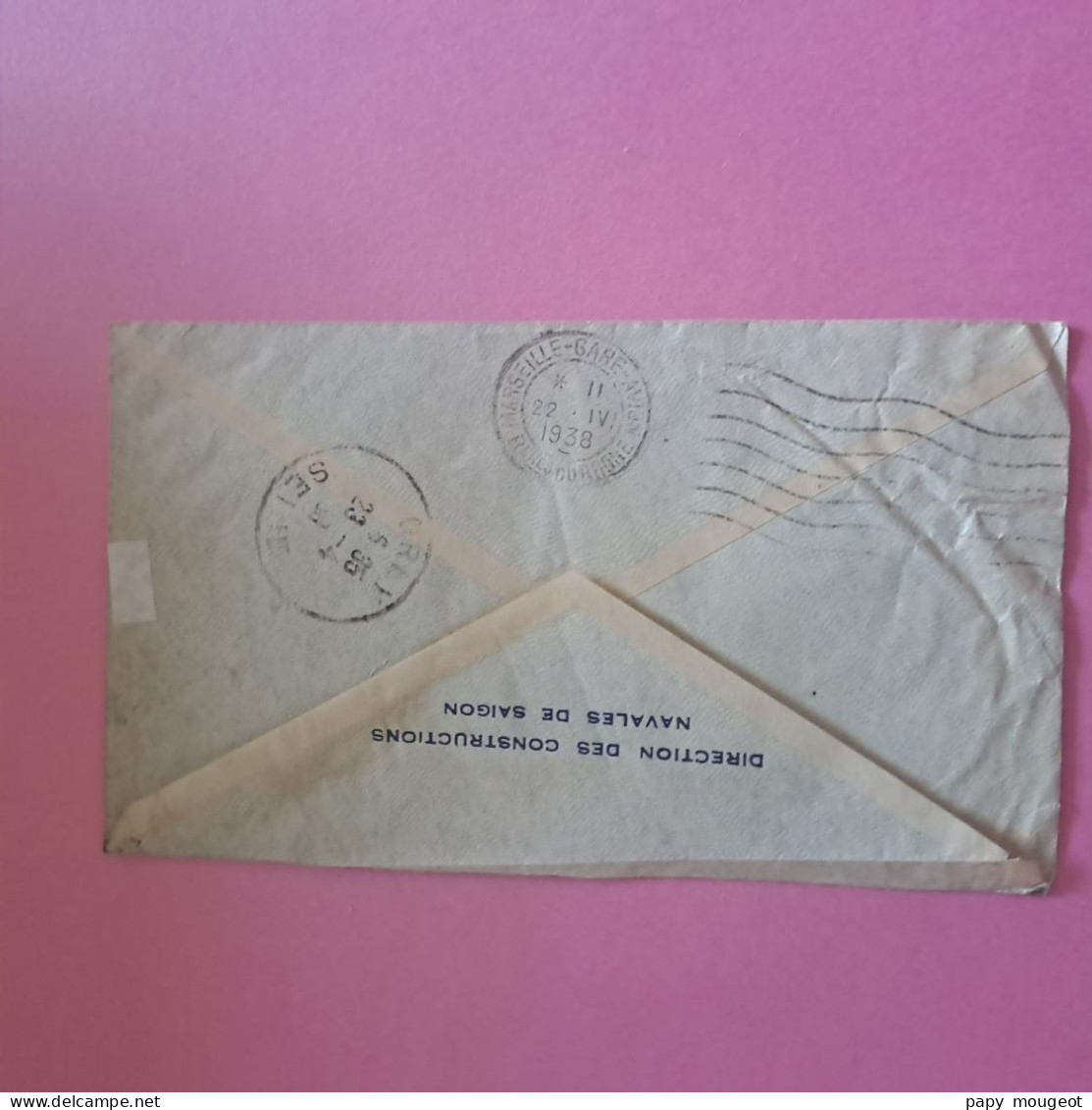 Lettre Par Avion De Saïgon Pour Orly Seine France - 15-04-1938 - Airmail