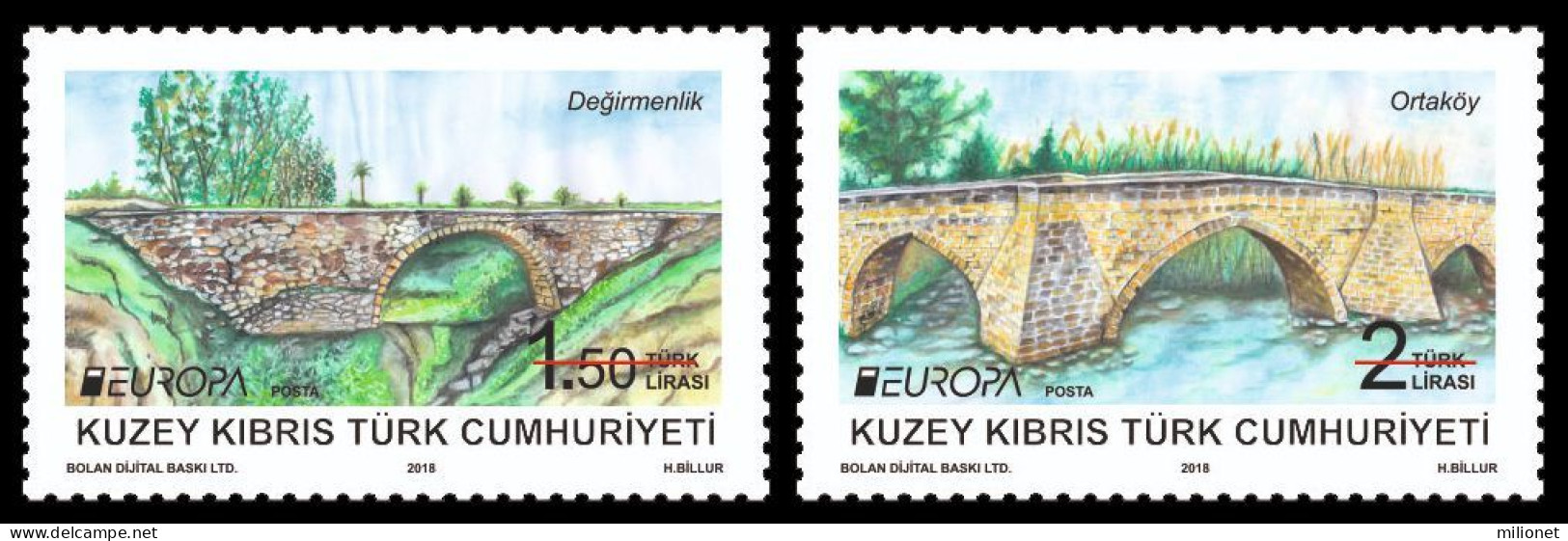 SALE!!! Chipre Turco Cyprus Turk Chypre Turkisch Zypern 2018 EUROPA CEPT BRIDGES 2 Stamps Set MNH ** - 2018