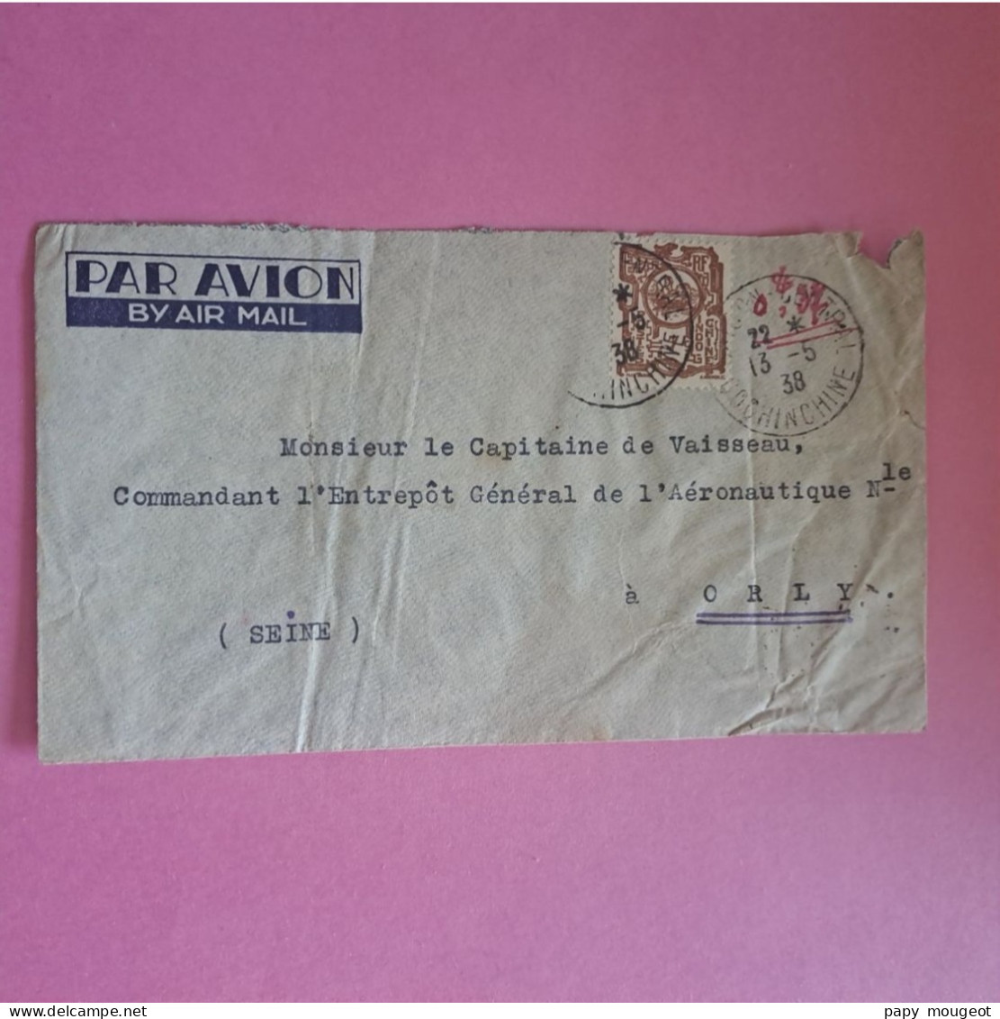 Lettre Par Avion De Saïgon Pour Orly Seine France - 13-05-1938 - Airmail