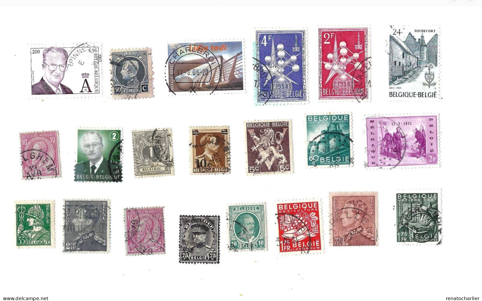 Collection De 75 Timbres Oblitérés. - Colecciones