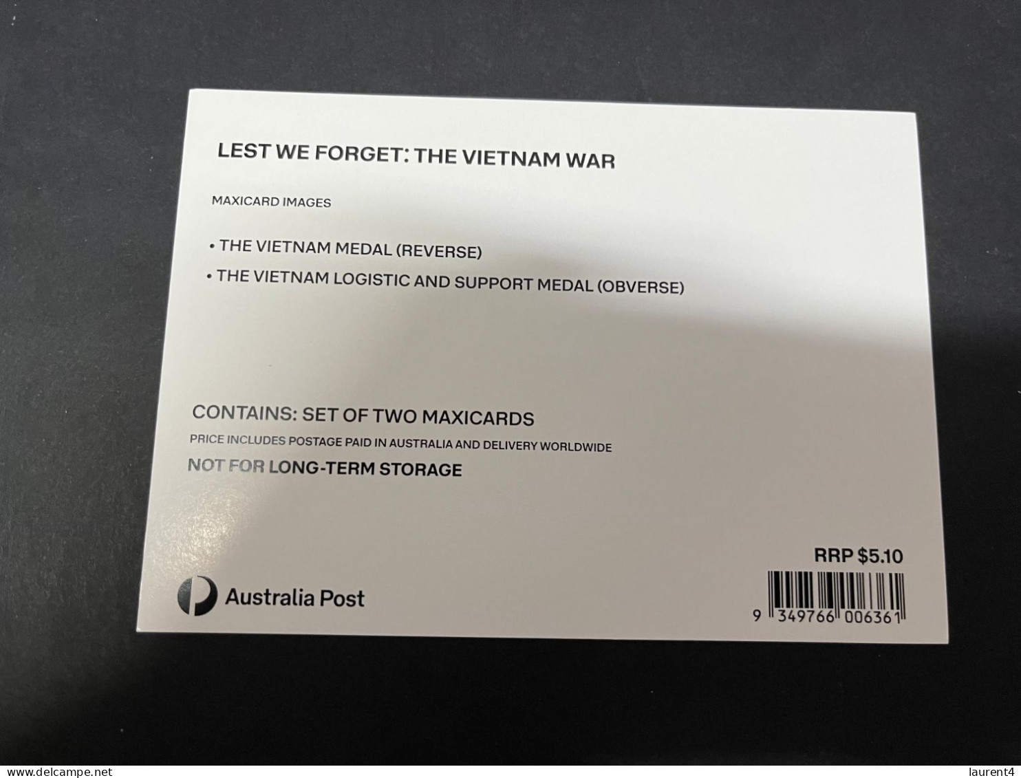 28-1-2024 (2 X 32) Australia Maxicards (2 + 1 Info Sheet) The Vietnam Medal + Veteran Logistic Medal - Cartas Máxima