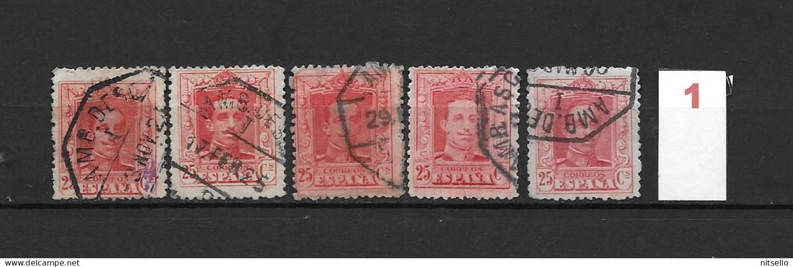 LOTE 2238 E  ///  ESPAÑA  AÑO 1922   EDIFIL Nº: 317  ALFONSO XIII TIPO VAQUER -  MATASELLOS  AMBULANTES - Used Stamps