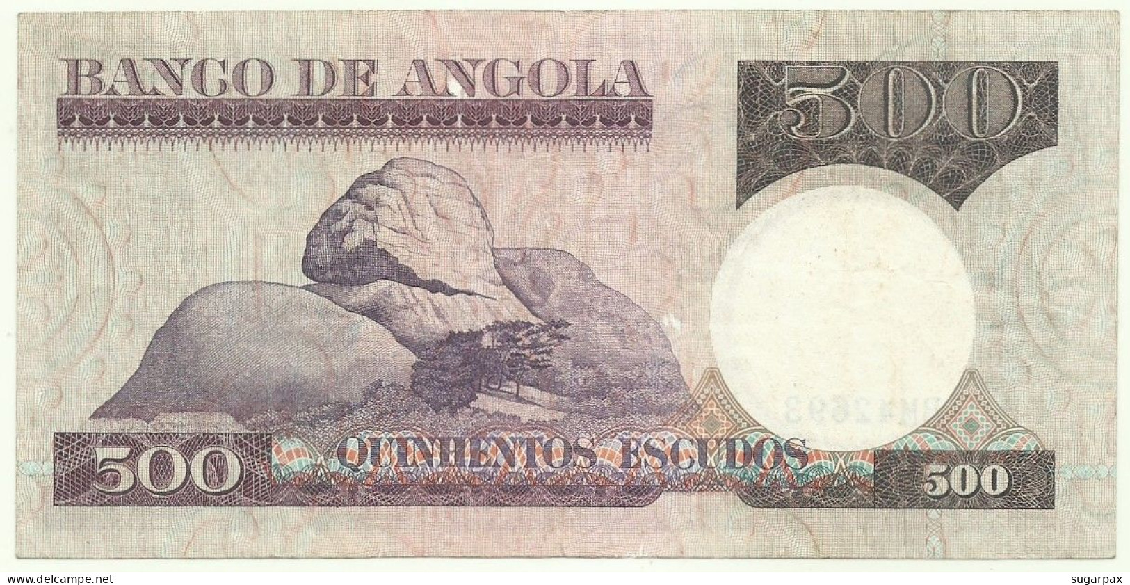 Angola - 500 Escudos - 10.6.1973 - Pick: 107 - Serie BM - Luiz De Camões - PORTUGAL - Angola