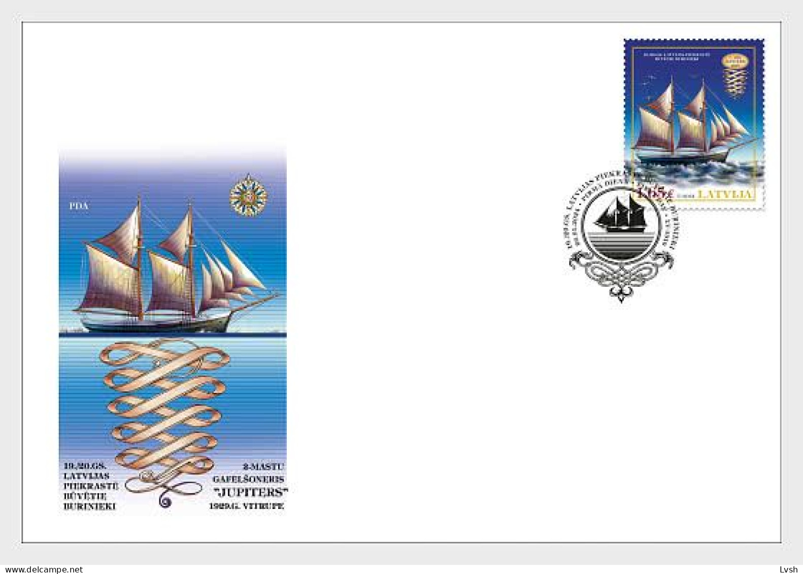 Latvia.2024.Historical Ships  Of The 19th Century.Gaff Schooner Jupiter.FDC . - Lettonie