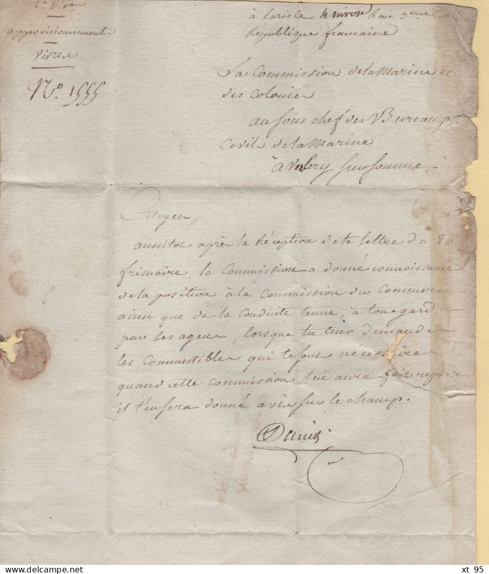 Franchise - Commission De La Marine Et Des Colonies - An 3 - St Valery En Somme - 1701-1800: Précurseurs XVIII