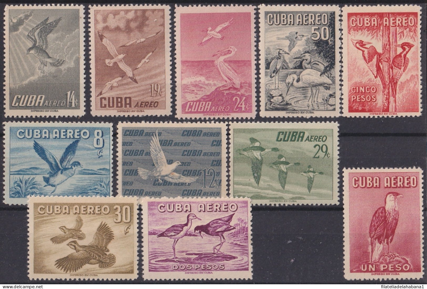 1956-482 CUBA REPUBLICA 1956 BIRD AVES PAJAROS ORIGINAL GUM.  - Ungebraucht