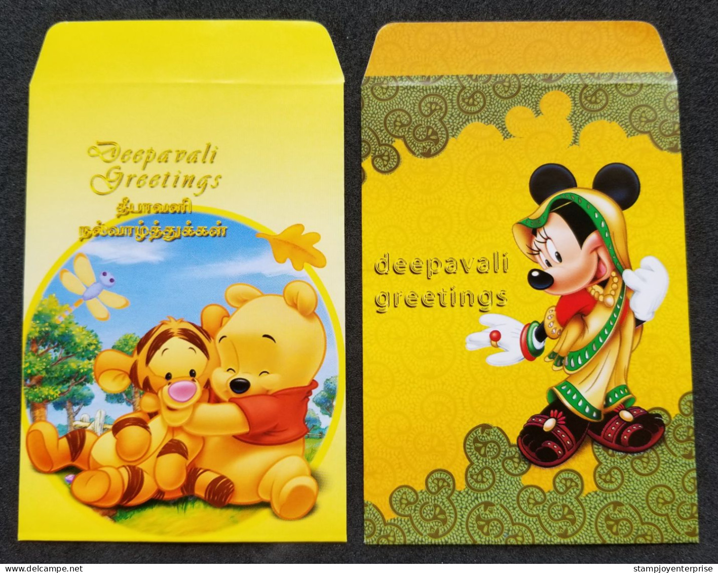 Malaysia Deepavali Walt Disney Mickey Mouse Winnie The Pooh Animation Cartoon Angpao Diwali (money Packet) - New Year