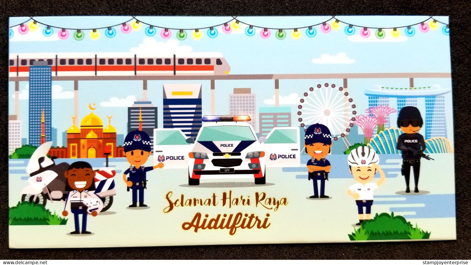 Singapore Police Force Cartoon Animation Hari Raya Angpao (money Packet) - Nouvel An