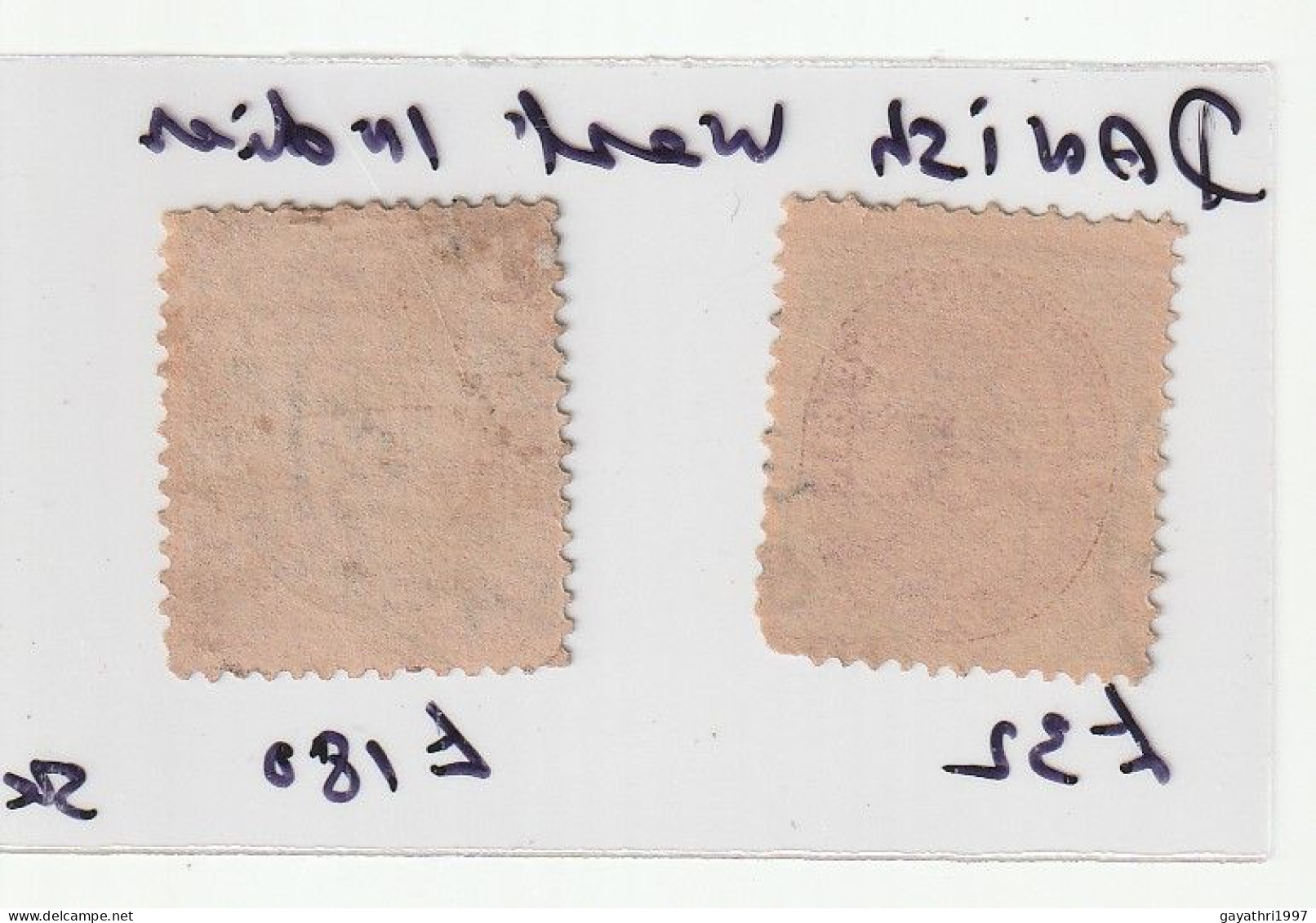 Denmark West Indies 2 Different Used Stamps - Danemark (Antilles)