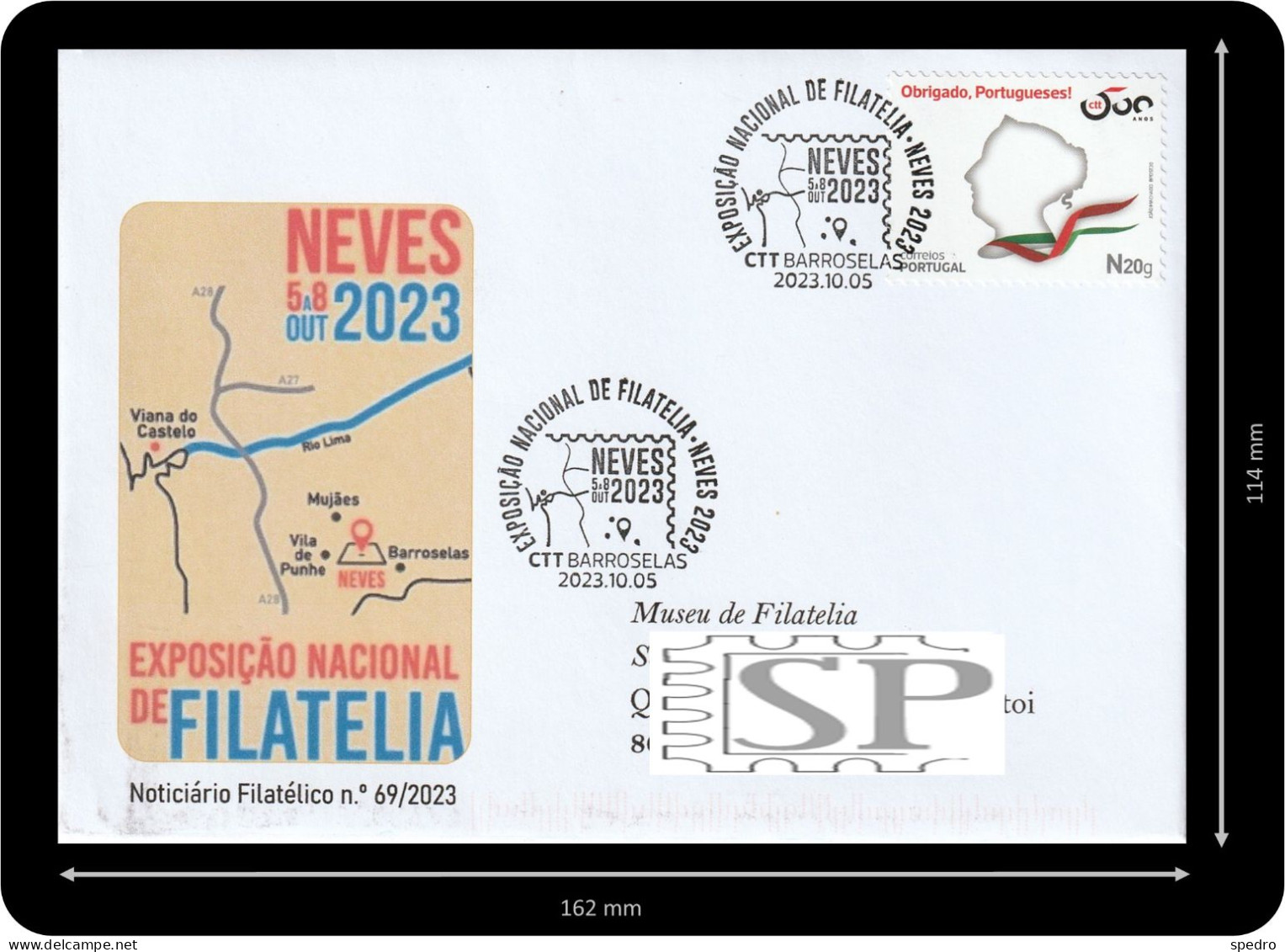 Portugal 2023 Carimbo Comemorativo Exposição Nacional De Filatelia Neves Barroselas Viana Do Castelo Philatelic - Postmark Collection