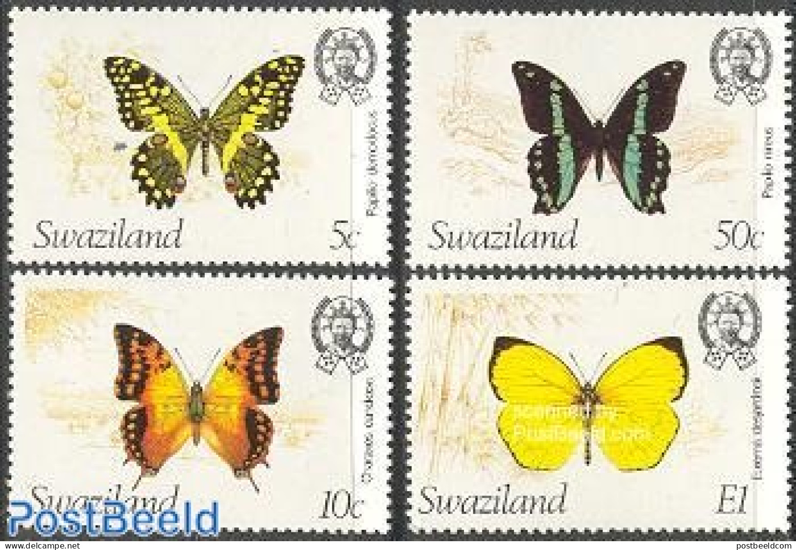 Eswatini/Swaziland 1982 Butterflies 4v, Mint NH, Nature - Butterflies - Swaziland (1968-...)