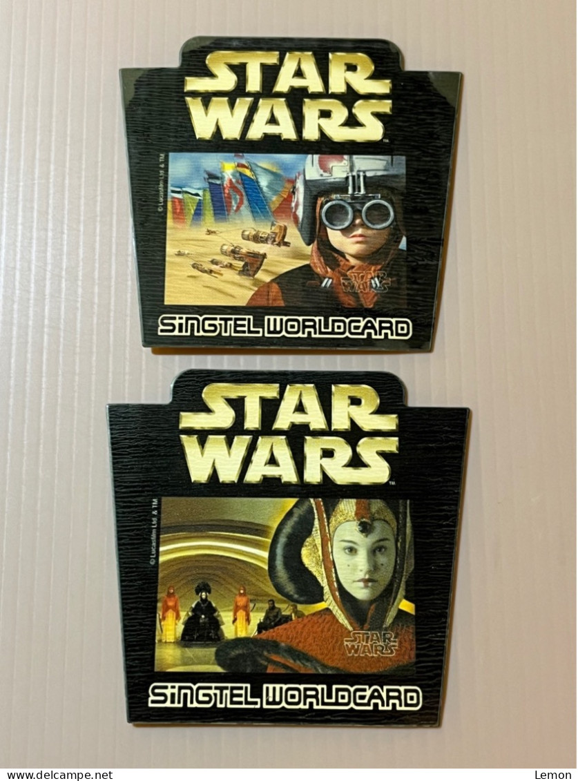 Mint Singapore Singtel Worldcard Phonecard, Star Wars, Set Of 2 Die-Cut Mint Cards With Folder - Singapour