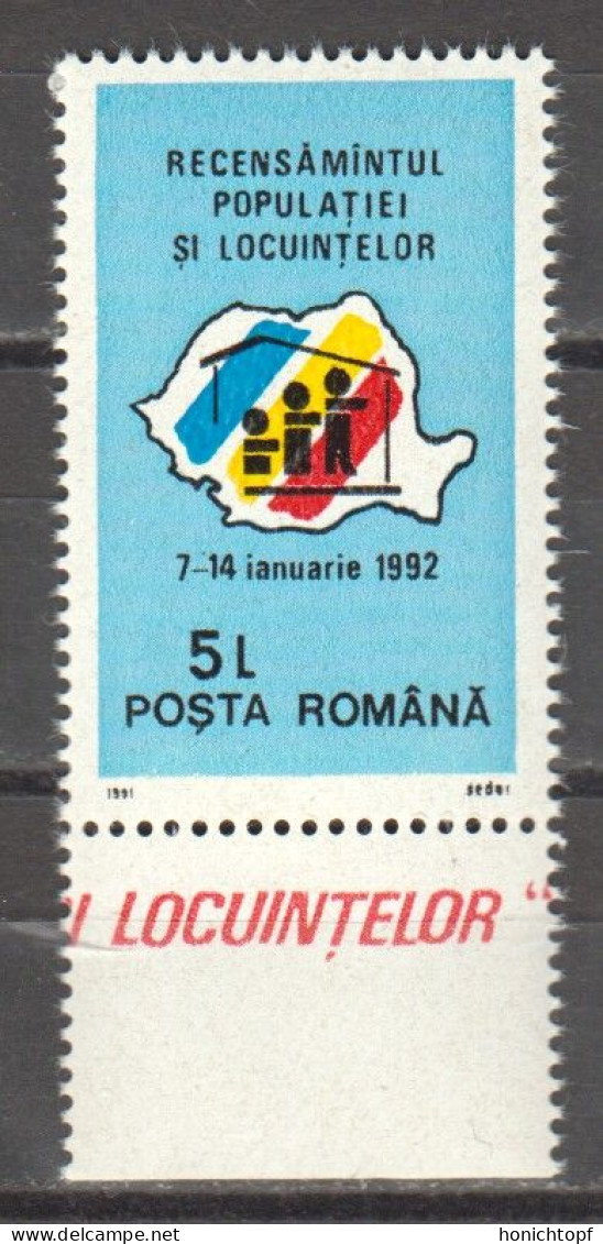 Rumänien; 1991; Michel 4707 **; Recensamintul Populatiei; Rand; Bild1 - Sonstige & Ohne Zuordnung