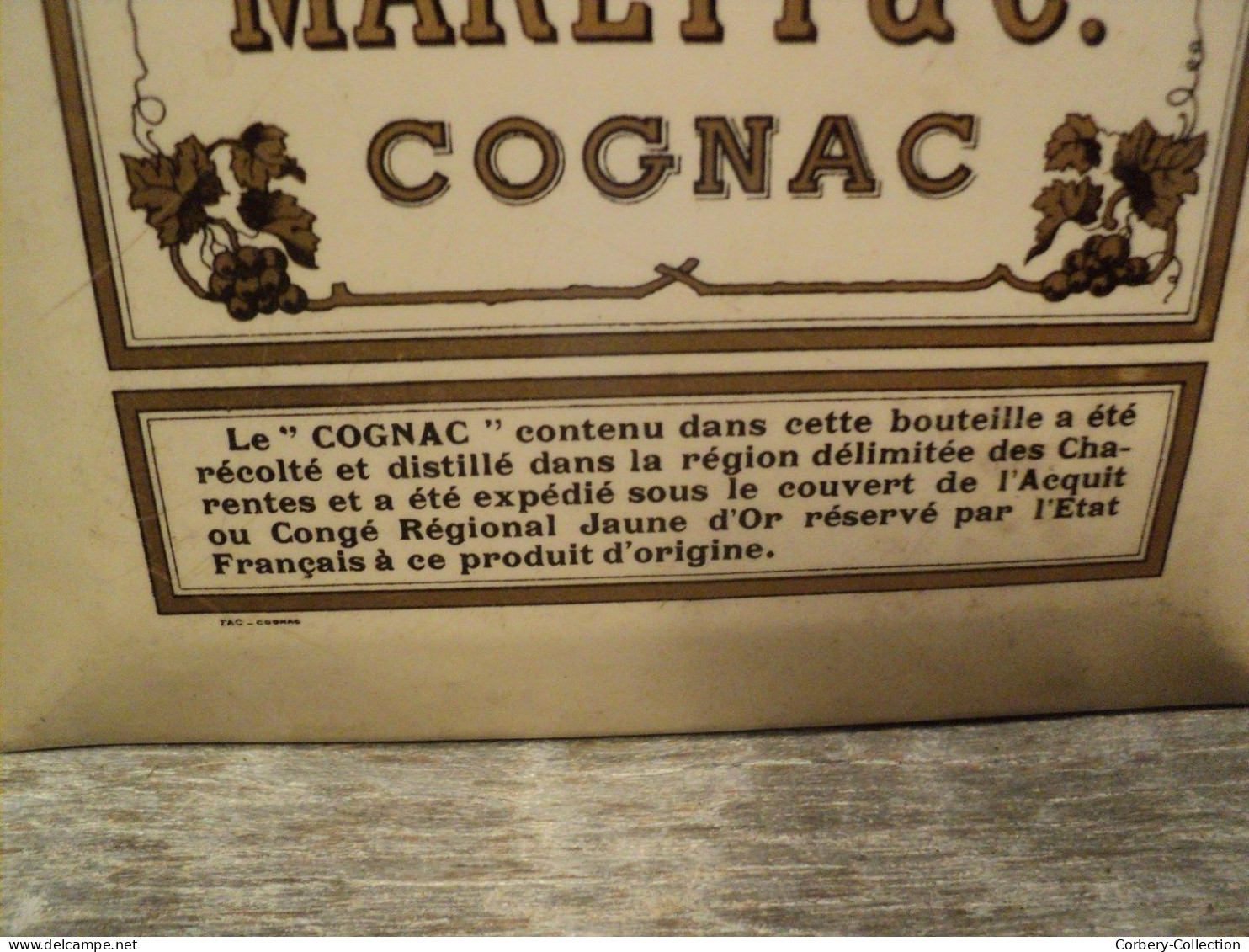 Glacoïde Publicitaire Cognac Marett & Co Fondée En 1822. - Paperboard Signs