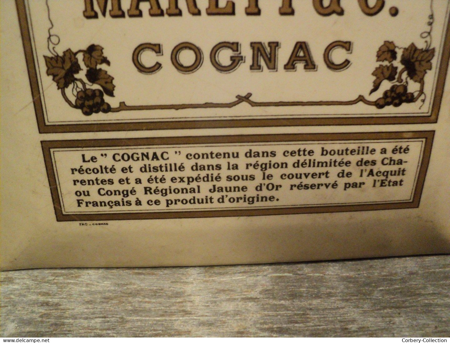 Glacoïde Publicitaire Cognac Marett & Co Fondée En 1822. - Placas De Cartón