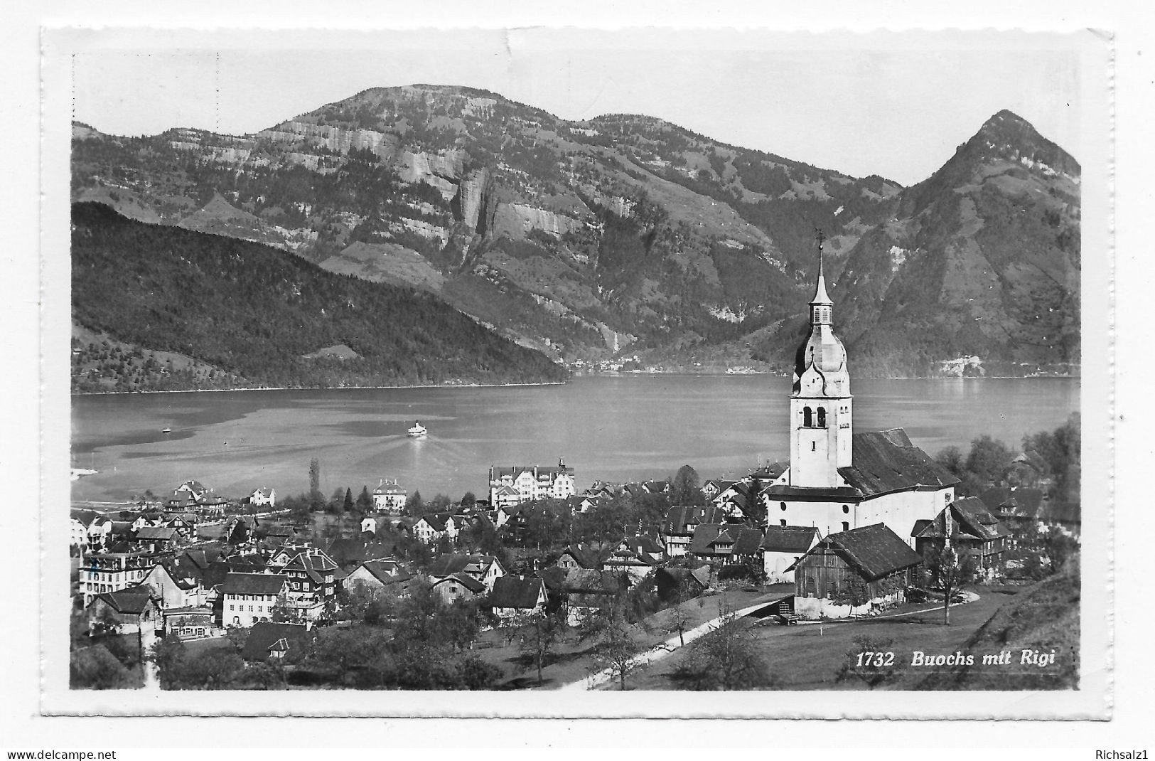 Heimat Niedwalden: Ansicht Von BUOCHS Mit Rigi Um1957 - Buochs