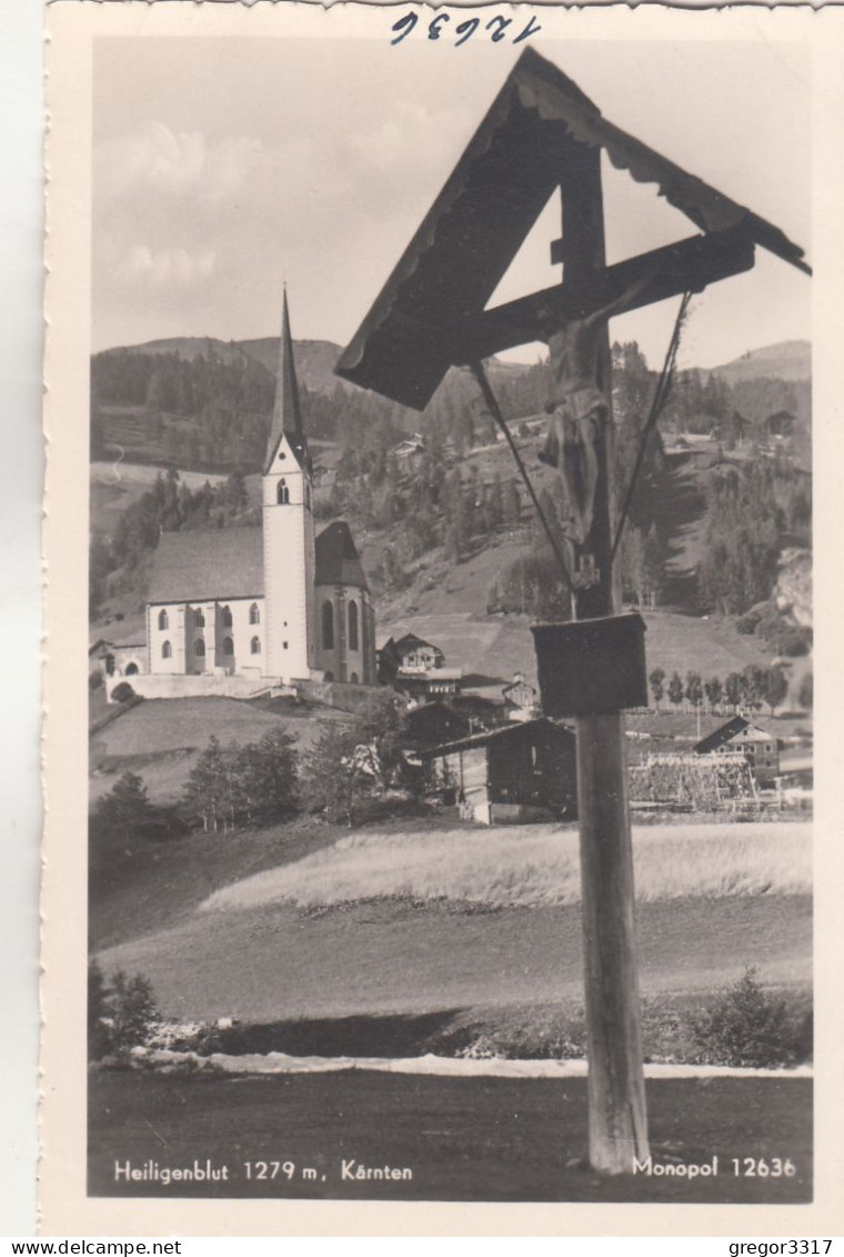 E3184) HEILIGENBLUT - Kärnten - Großglockner - HOLZKREUZ Mit Blick Hinauf Zur Kirche - Tolle Alte FOTO AK - Heiligenblut