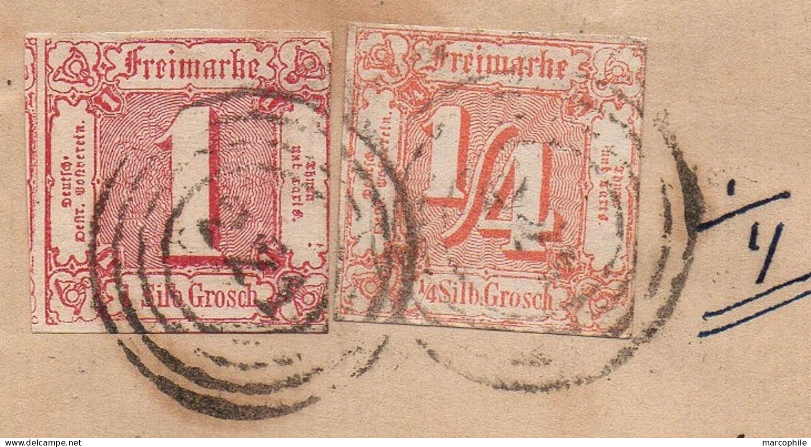 TOUR ET TAXIS - THURN UND TAXIS - APOLDA / 1863 - 1/4 SGR. + 1 SGR. SUR PLI ==> BÜRGEL (ref 8681) - Lettres & Documents