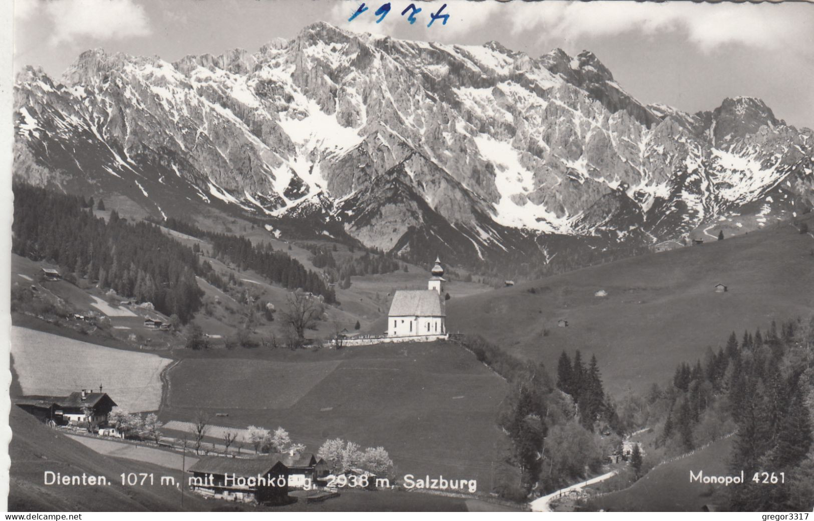 E3211) DIENTEN Mit Hochkönig 2938m - Salzburg - Haus Straße Kirche Im Vordergrund TOP ! - Dienten