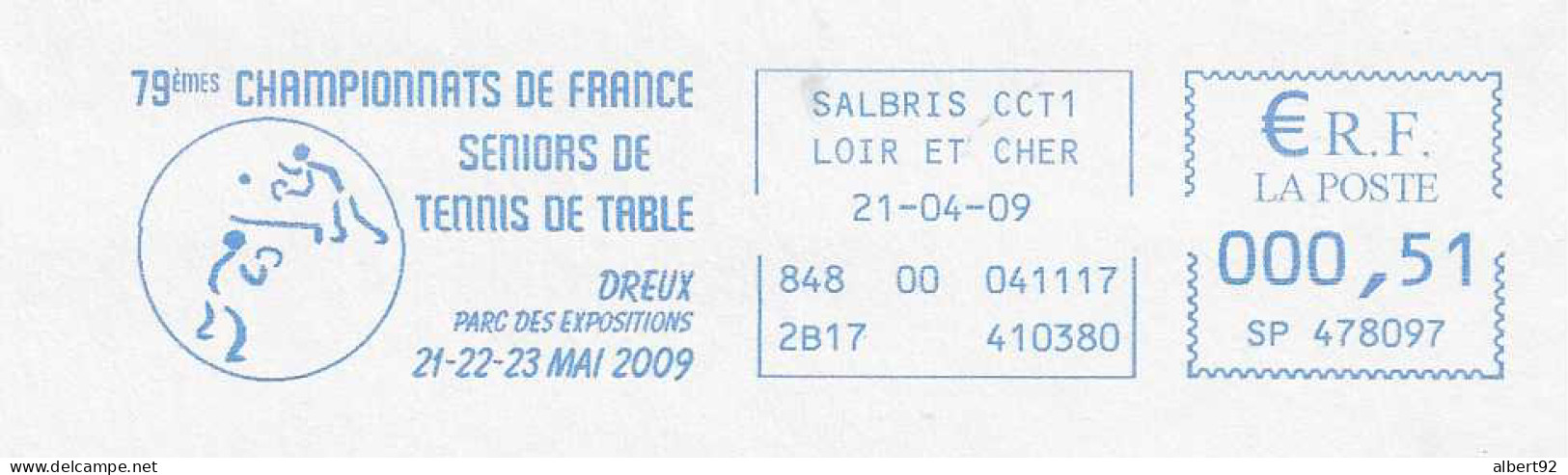 2009 EMA Championnats De France De Tennis De Table à Dreux (n° SP 478097) - Tenis De Mesa