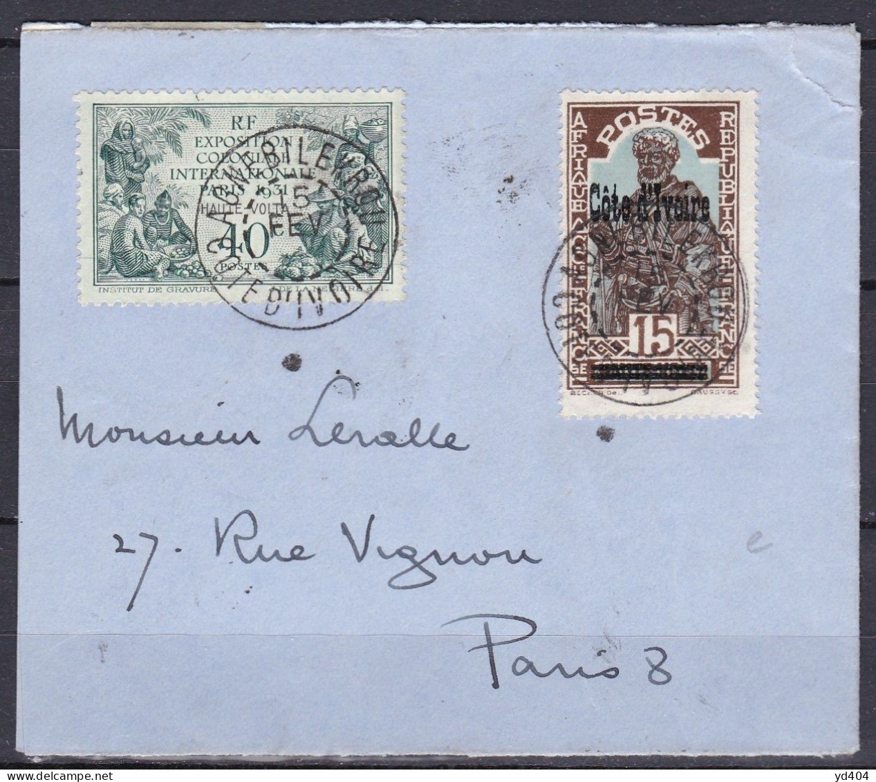 CF-CI-55 – FRENCH COLONIES – IVORY COAST – NICE COVER - Briefe U. Dokumente