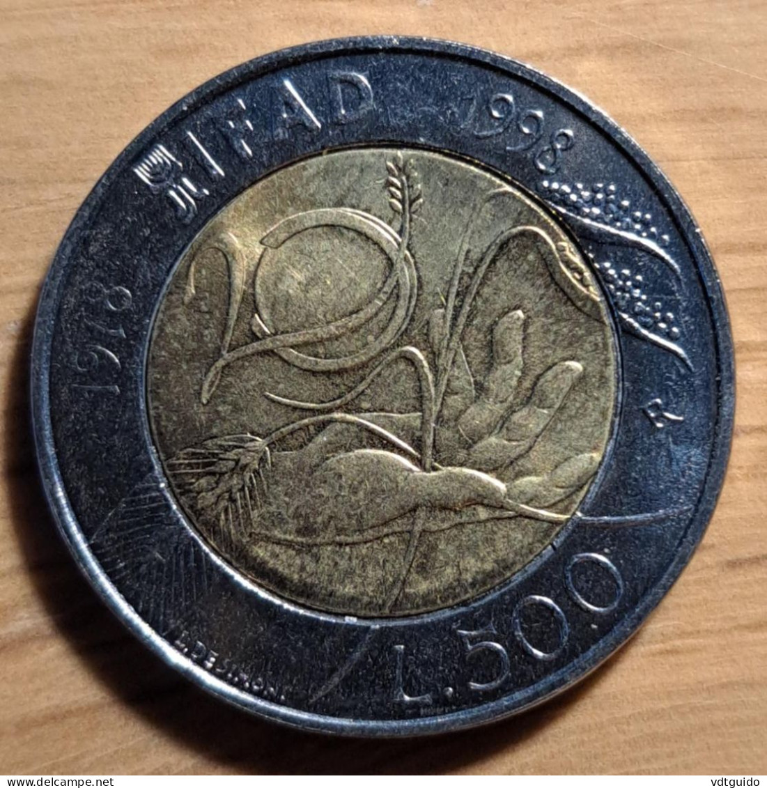 Italië 500 Lire 1998 "20th Anniversary International Fund For Agricultural Development" KM# 193 - Commemorative