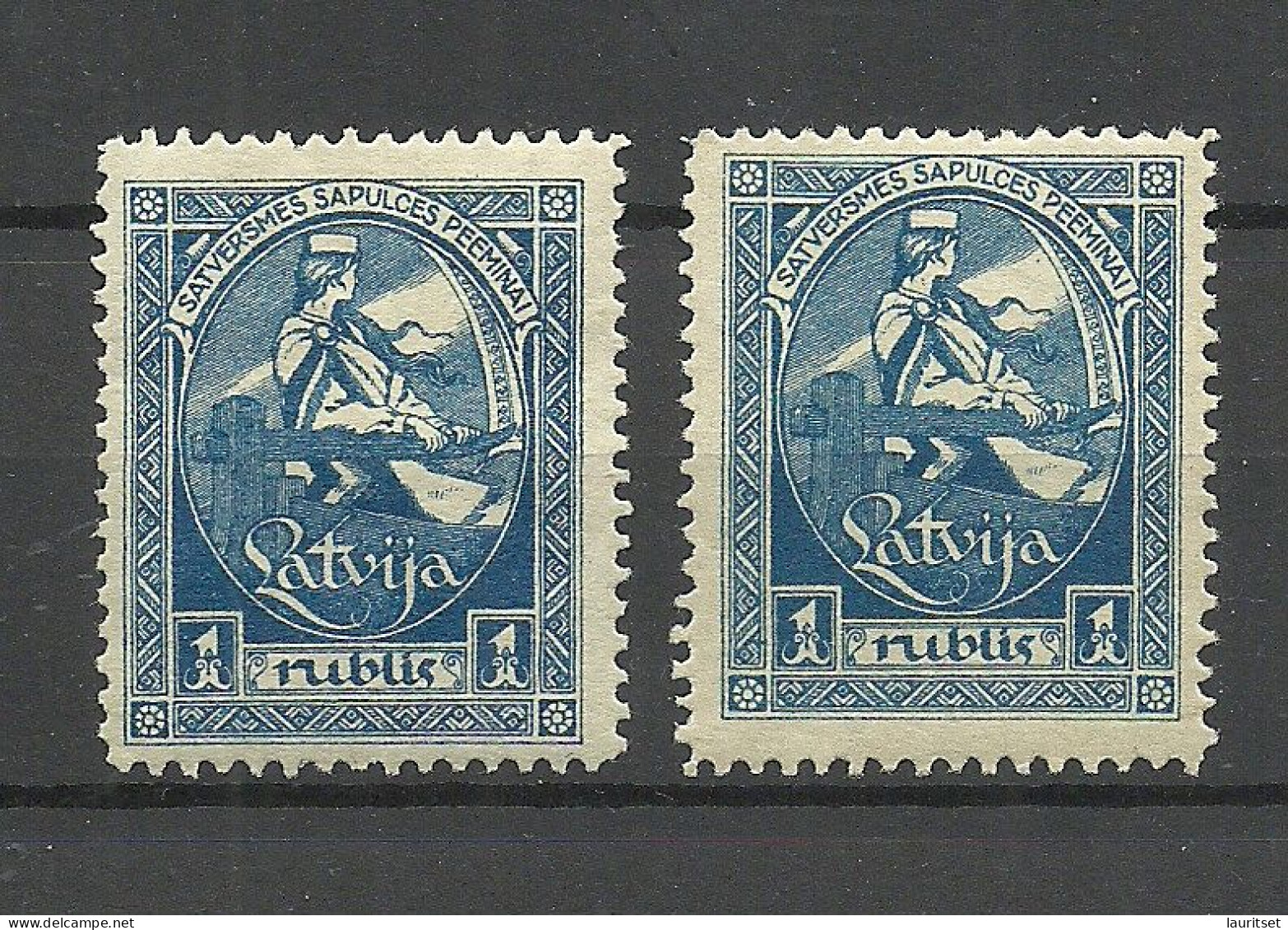 LETTLAND Latvia 1920 Michel 43 A, 2 Exemplares, * - Lettland