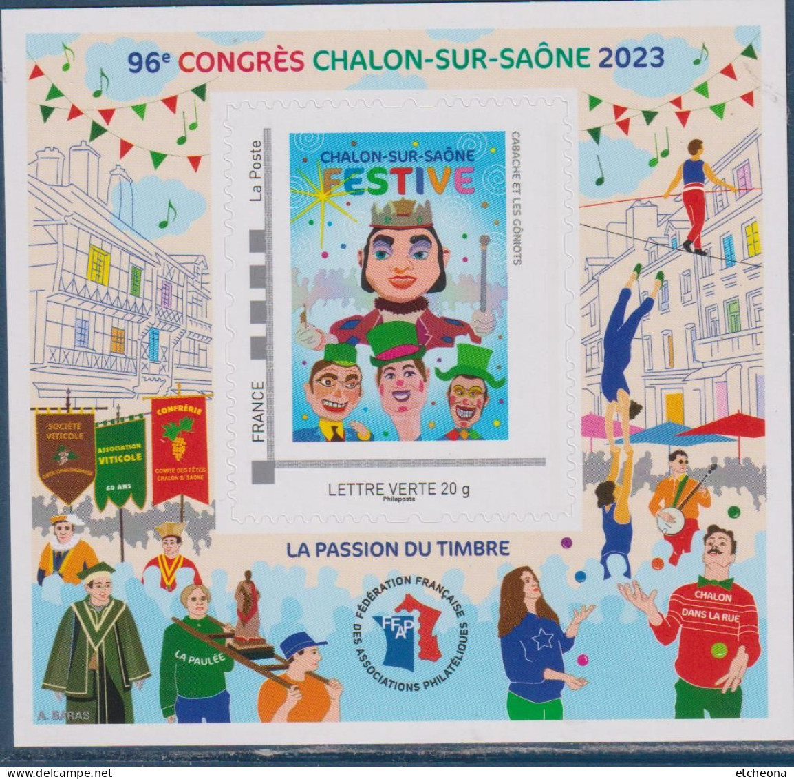Bloc FFAP Congrès Chalon Sur Saône La Passion Du Timbre 2023  Neuf Verso 3352 Avec TVP LV 20g - FFAP