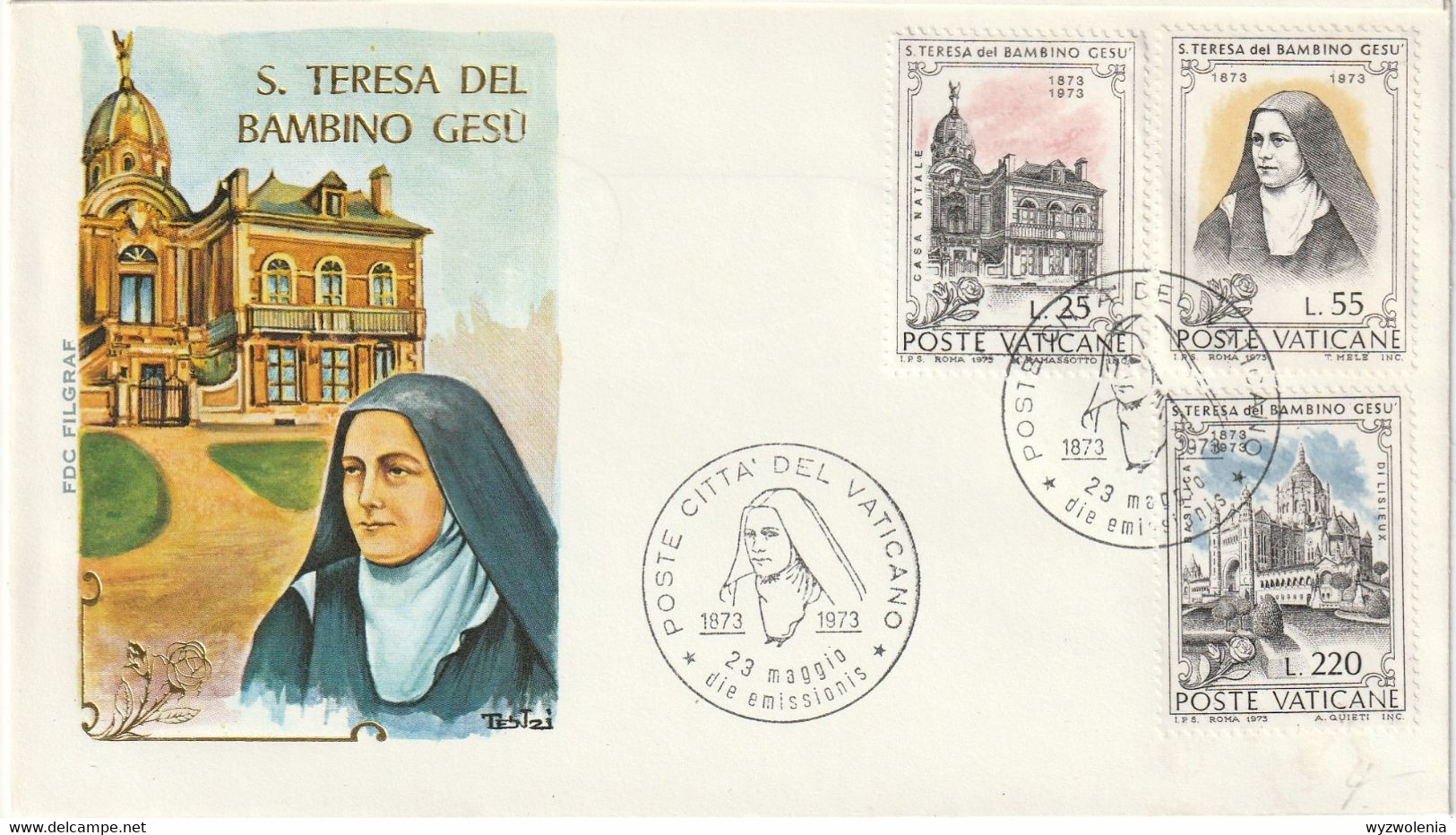 T 680) Vatikan 1973 Mi# 618-620 FDC: Theresia Vom Kinde; Mi# 625-628 Bischofssitz In Prag; Mi# 629-631 Patriarch Nerses - Lettres & Documents