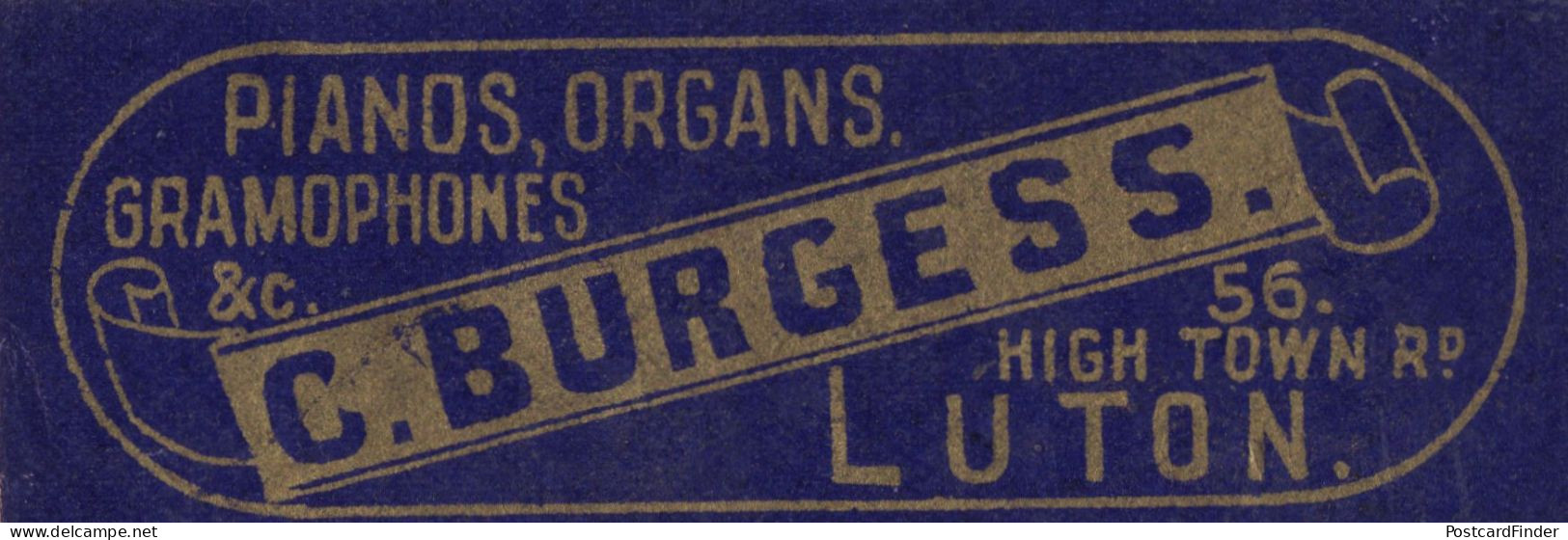 Luton Beds Old Piano Shop Mixed Colour Gramophone Advertising Ephemera - Otros & Sin Clasificación