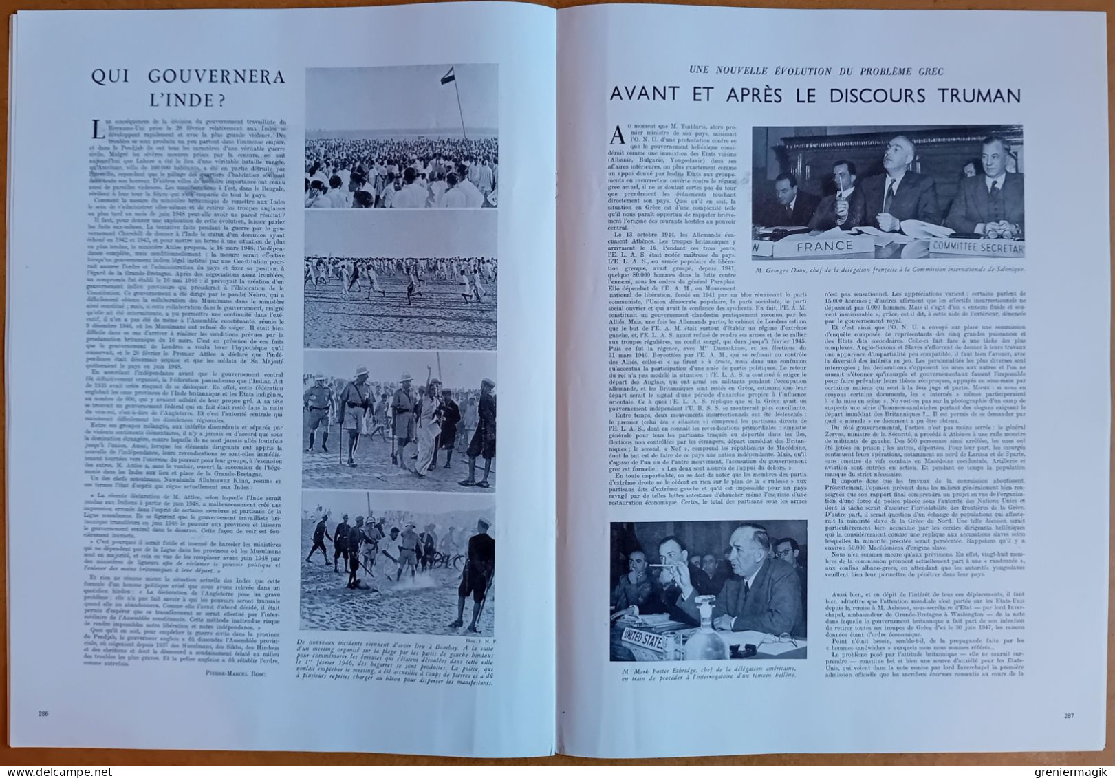 France Illustration N°77 22/03/1947 Conférence de Moscou/Autriche/Grèce camp Pavlos Melas/Terezin/Inde/Fécamp