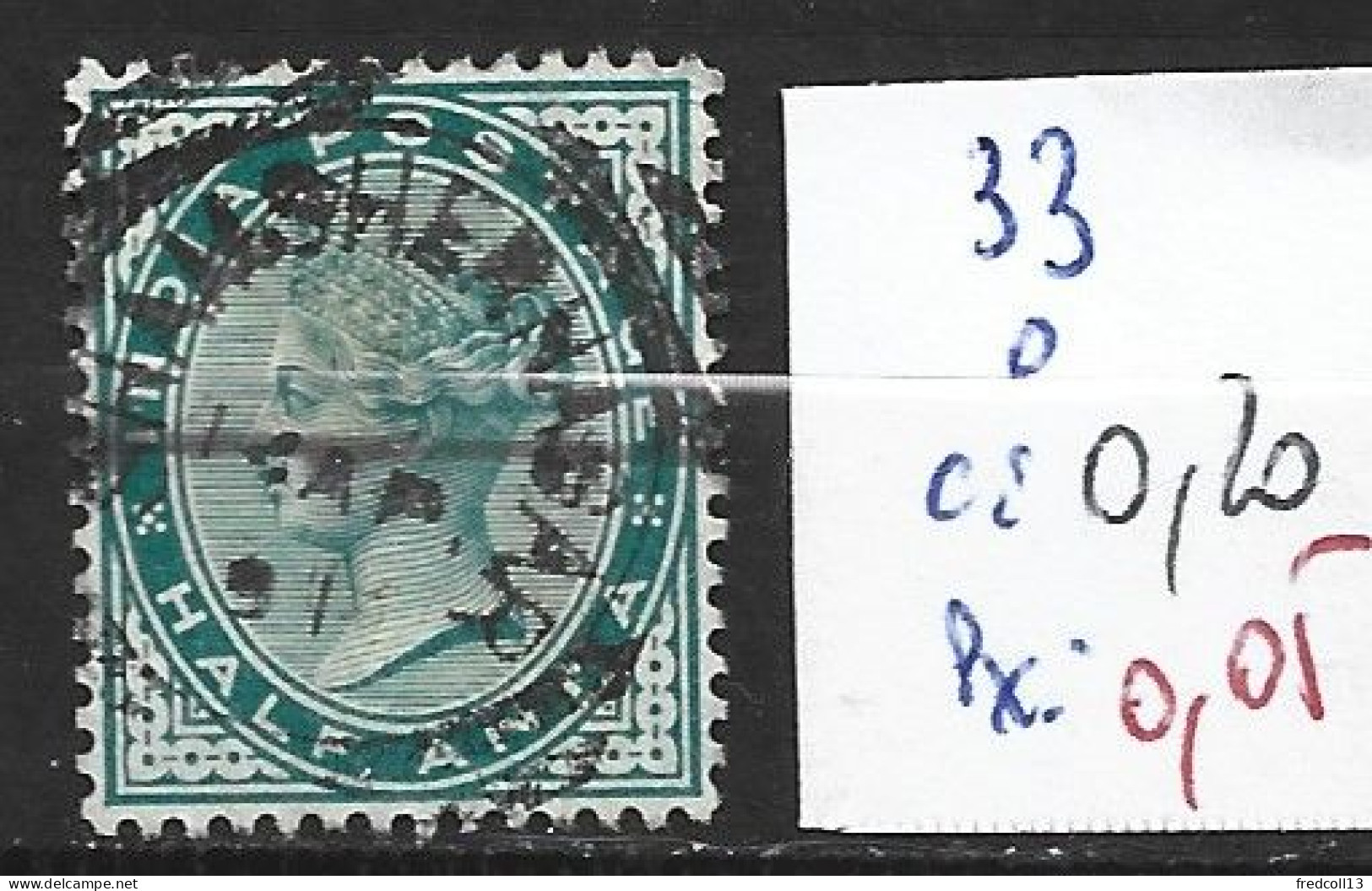 INDE ANGLAISE 33 Oblitéré Côte 0.20 € - 1882-1901 Keizerrijk