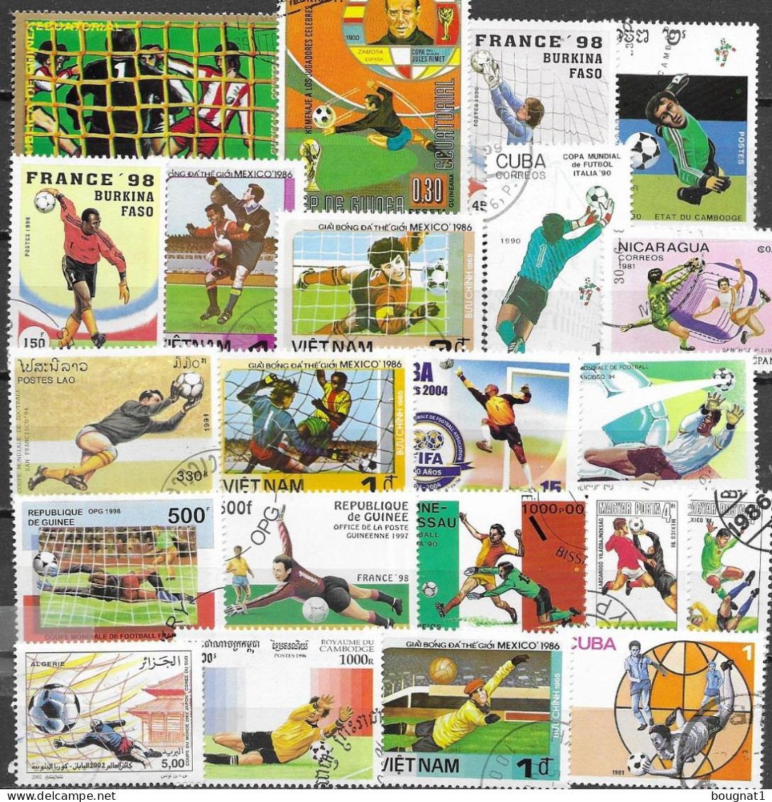 50 Timbres GOALS DU FOOTBALL, Tous Différents. - Used Stamps
