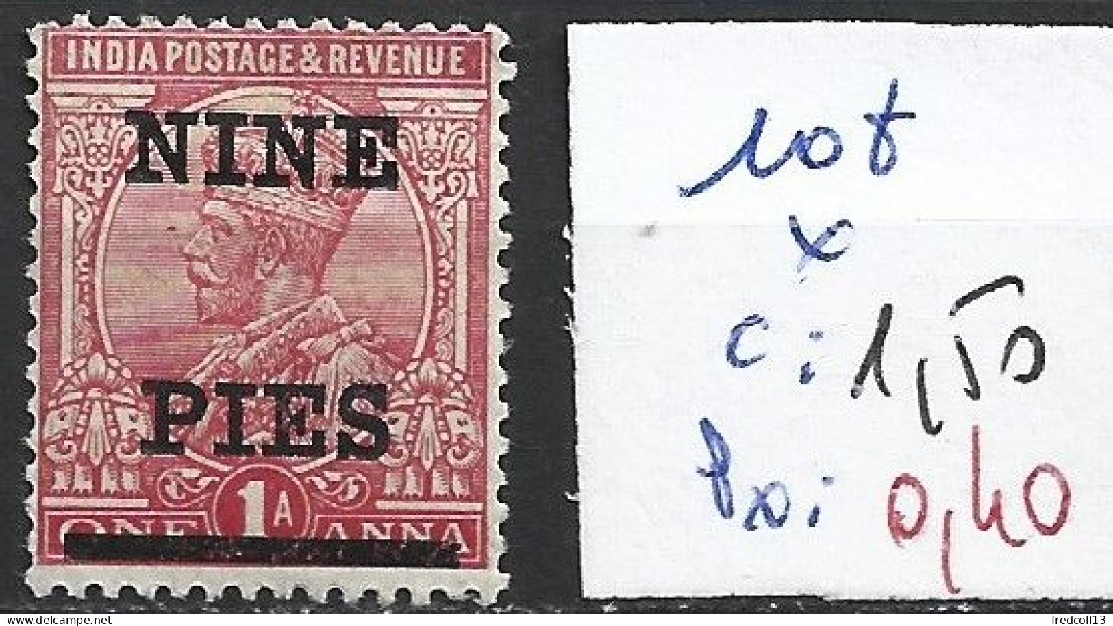 INDE ANGLAISE 108 * Côte 1.50 € - 1911-35 Roi Georges V