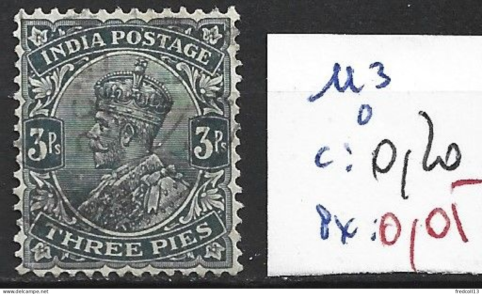 INDE ANGLAISE 113 Oblitéré Côte 0.20 € - 1911-35 King George V