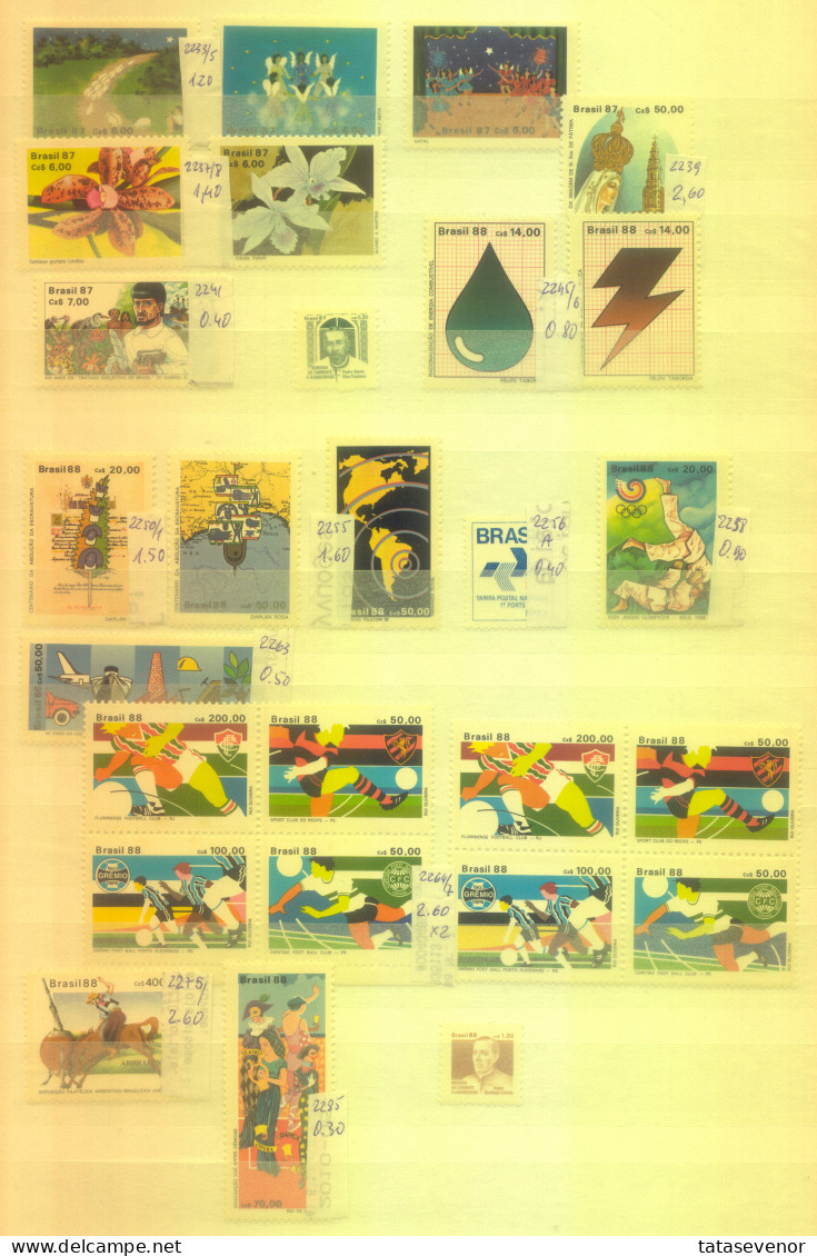 BRAZIL Sellection With Some Duplication 1986-1993 MNH - Collections (sans Albums)