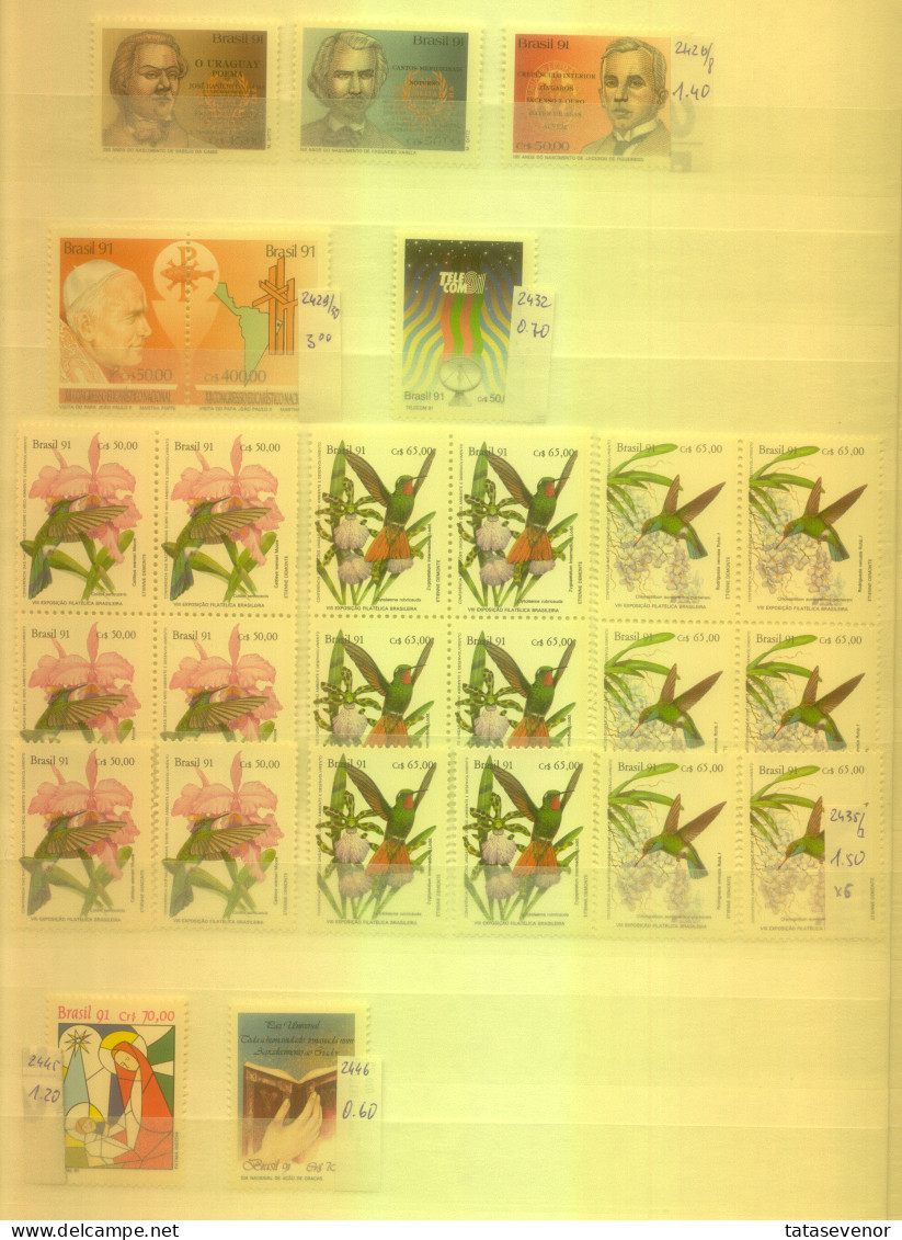 BRAZIL sellection with some duplication 1986-1993 MNH