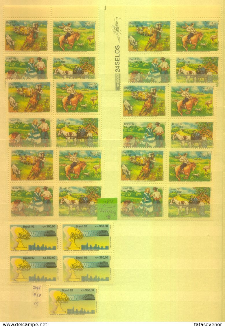 BRAZIL sellection with some duplication 1986-1993 MNH