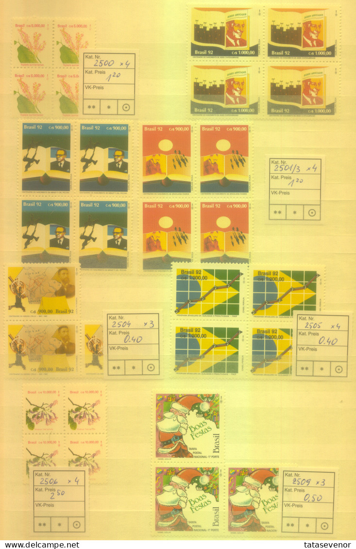 BRAZIL sellection with some duplication 1986-1993 MNH