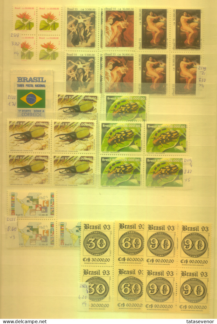 BRAZIL sellection with some duplication 1986-1993 MNH