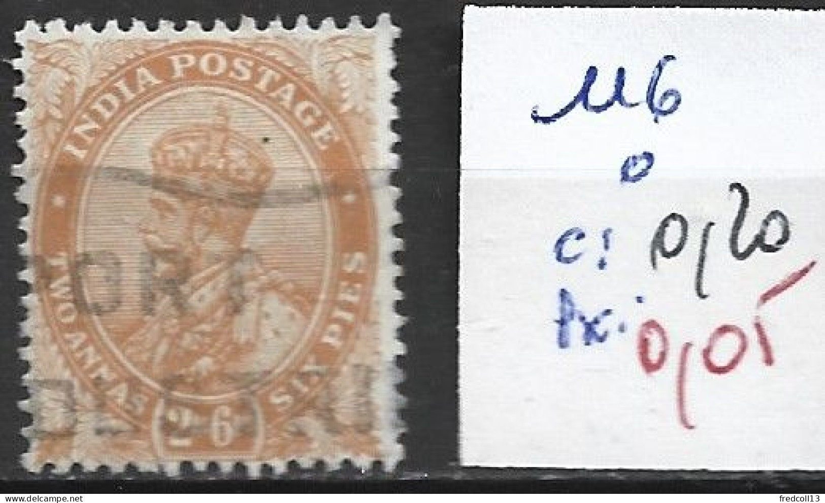 INDE ANGLAISE 116 Oblitéré Côte 0.20 € - 1911-35 Koning George V