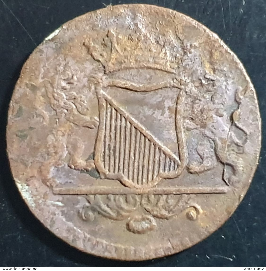 Netherlands East Indies VOC Utrecht Indonesia 1 One Duit 1754 Shield Mintmark - Indonésie