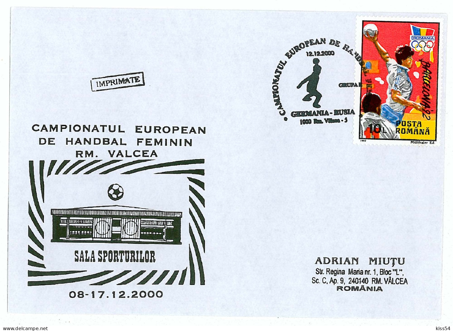 H 6 - 124 HANDBALL, Germany-Russia, Romania - Cover - Used - 2000 - Hand-Ball