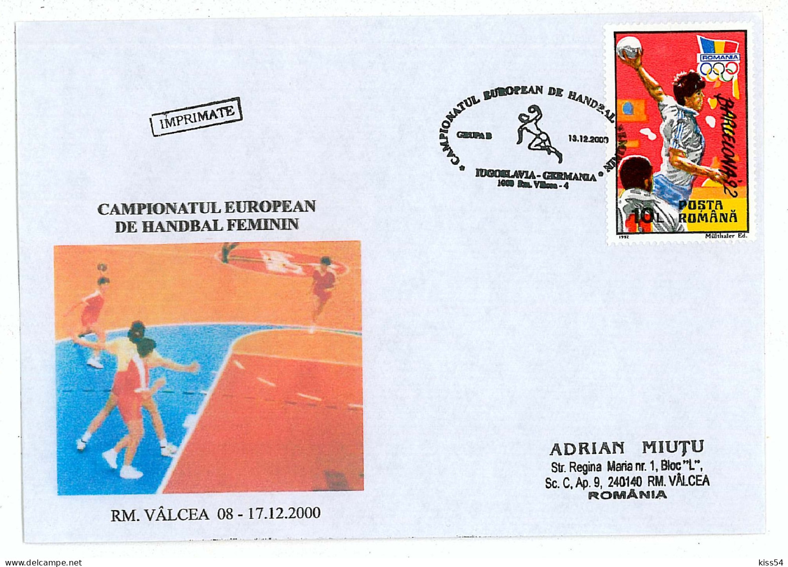 H 6 - 126 HANDBALL, Yugoslavia-Germany, Romania - Cover - Used - 2000 - Balonmano