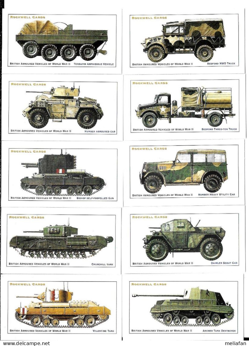 BB81 - SERIE CARTES ROCKWELL - BRITISH ARMOURED VEHICULES OF THE WORLD WAR II - Fahrzeuge