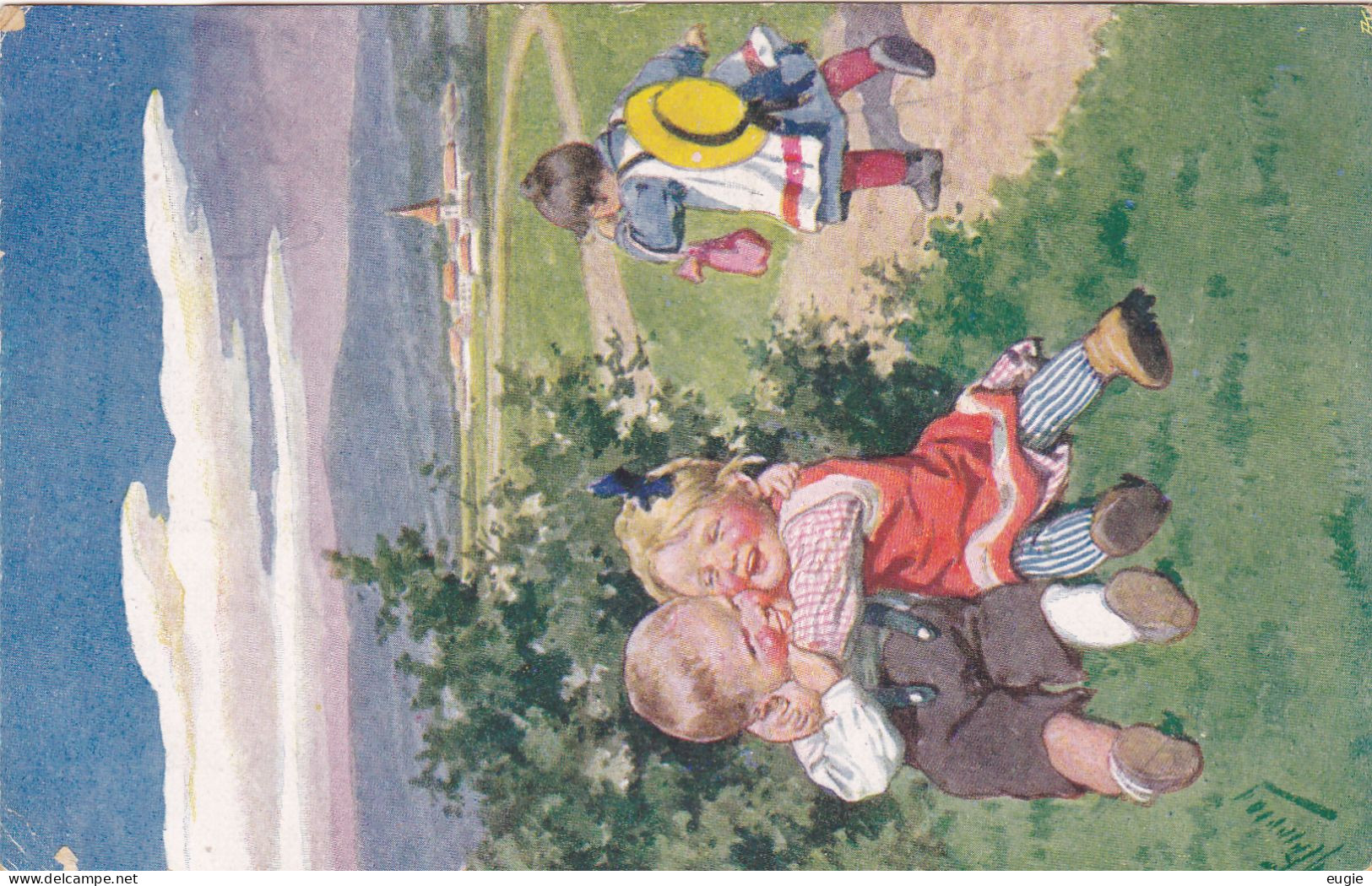 2972/ Kinderen, Getekende Kaart BKWI Feiertag 1922 - Feiertag, Karl