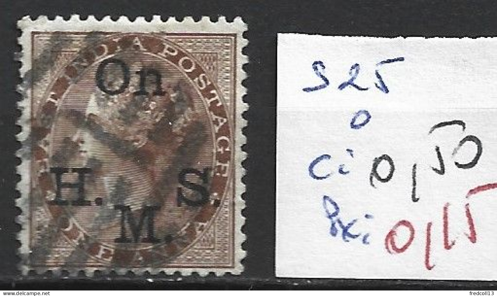 INDE ANGLAISE SERVICE 25 Oblitéré Côte 0.50 € - 1858-79 Compañia Británica Y Gobierno De La Reina