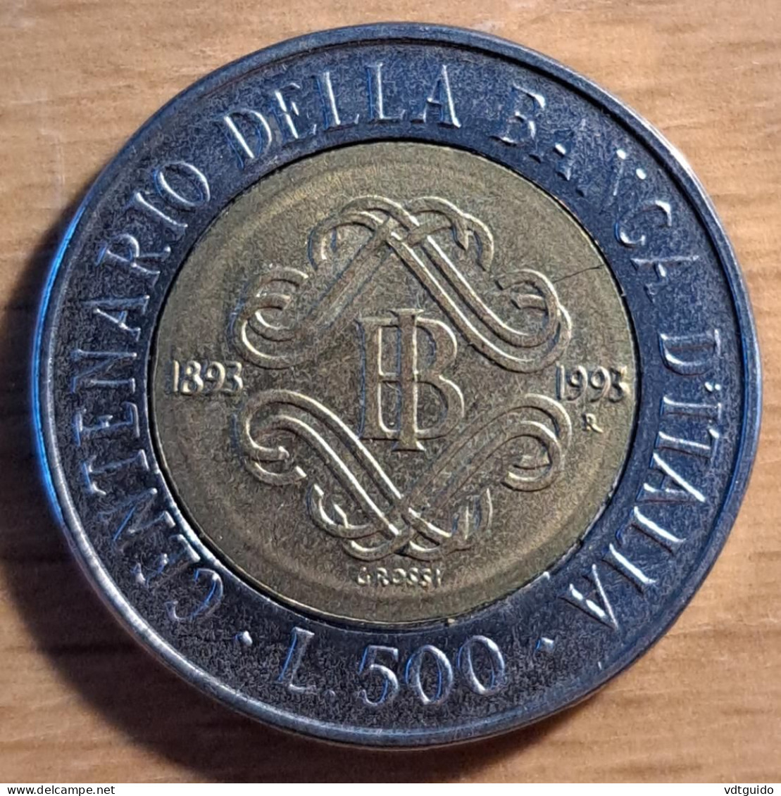 Italië 500 Lire 1993 "Centenary Of The Bank Of Italy"  KM# 160 - Gedenkmünzen